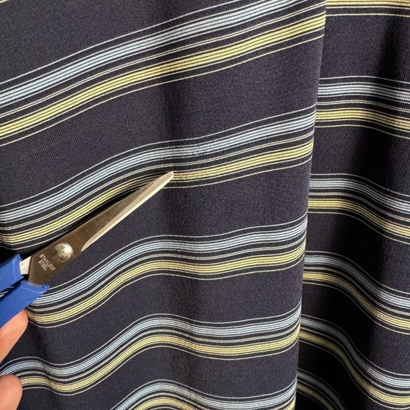 Weir‎ Golf Men's Navy Blue Stripe Short Sleeve Polo Golf Shirt Size Large (44) - Picture 12 of 14